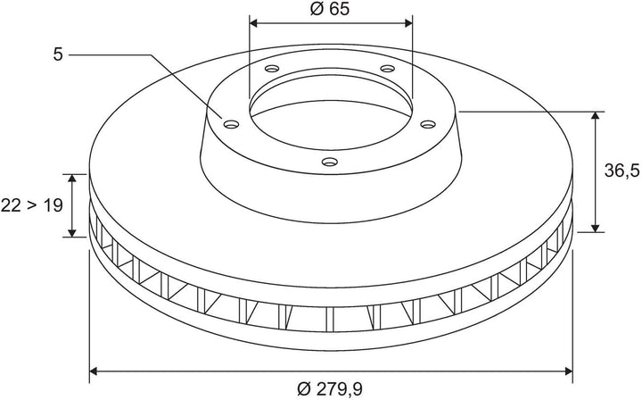 VALEO 186604 Bremsscheibe
