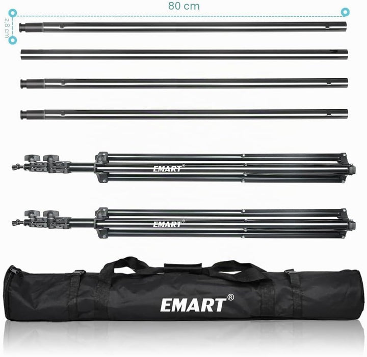 EMART 2,8x3m Hintergrundsystem stabiles Hintergrund Ständer belastbar bis 13,6kg mit 2 Klemmen, Back