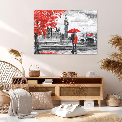 Bilder auf Leinwand 100x70cm Leinwandbild London Architektur big ben Gross Wanddeko Bild Schlafzimme