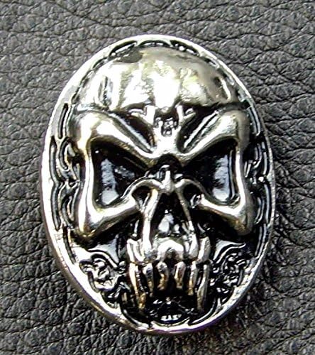 Biker-Leder-Geldbörse Wallet Zierniete Bad-Skull Leder-Farbe Schwarz 16x10cm mit Kette und Schlaufe