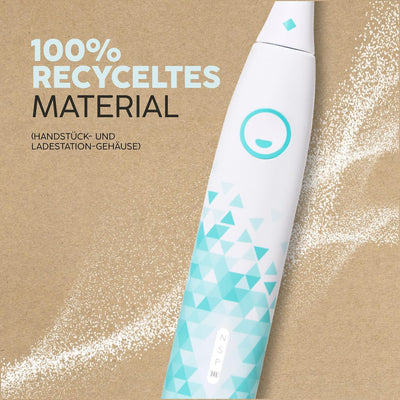 happybrush® Elektrische Schall-Zahnbürste Eco VIBE 3 - Nachhaltige Zahnbürste mit 6 Wochen Power-Akk