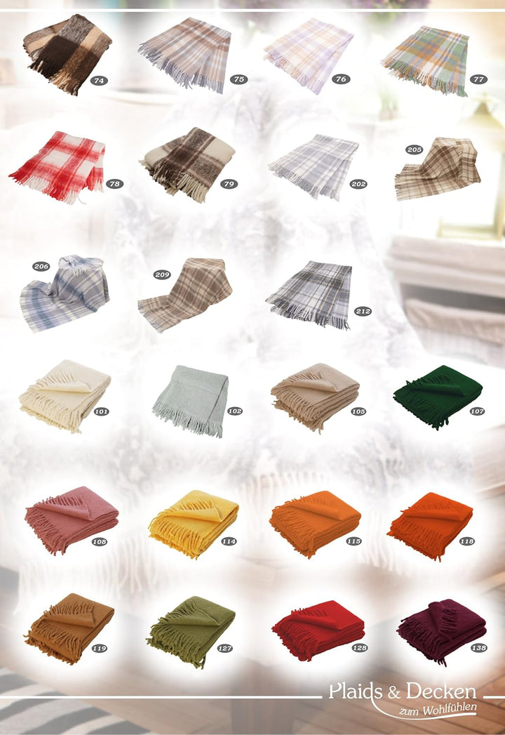 Forster Plaids Wohndecke York-P, 130x180 cm, Farbe: 004, ca. 630 gr, Schurwolle/Polyamid 004 130x180