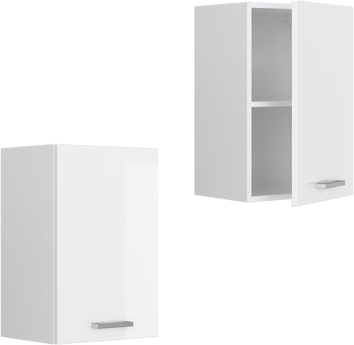 Vicco Hängeschrank R-Line, Weiss Hochglanz/Weiss, 40 cm Weiss Hochglanz Hängeschrank 40cm, Weiss Hoc