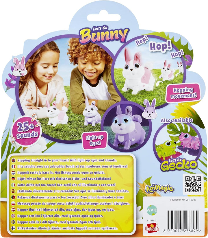 Animagic Let's Go Bunny Lila, Spielzeug für Kinder ab 5 Jahren, Interaktives Plüschkaninchen Lila -