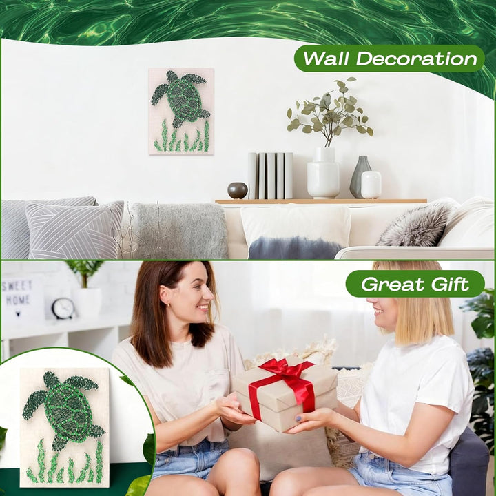 String Art Kit für Erwachsene, DIY Sea Turtle Craft Kit 3D Erwachsene Hobby Kits für Wanddekoration