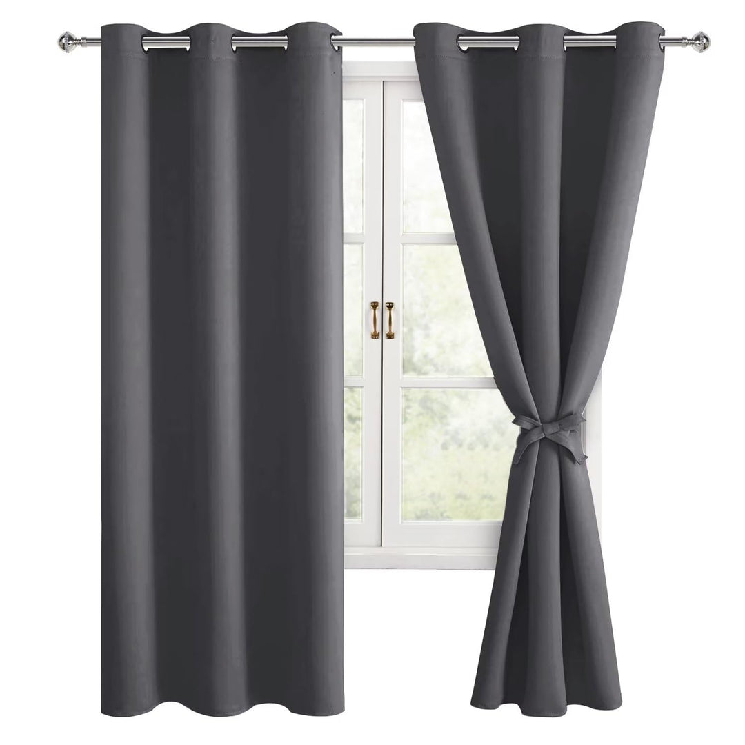 Hiasan Verdunklungsvorhänge Gardinen mit Ösen,Dunkelgrau Blickdicht Vorhänge,2 Stück,117 x 137 cm (B