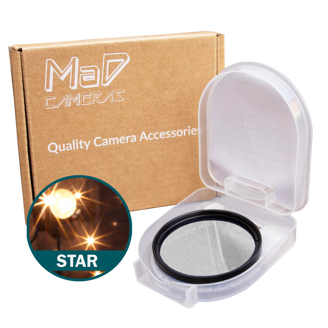 MaD Camera - 58mm 6-Punkt-Sternfilter - Fügt Lichtern Funkeln für Nachtaufnahmen hinzu - Premium Kam