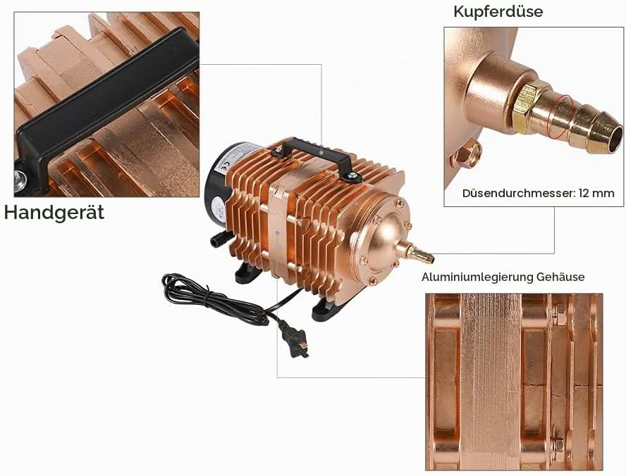 Cloudray 160W Elektromagnetischer Luftkompressor 140L/min Luftpumpe 230V 50Hz für CO2 Lasergravur un