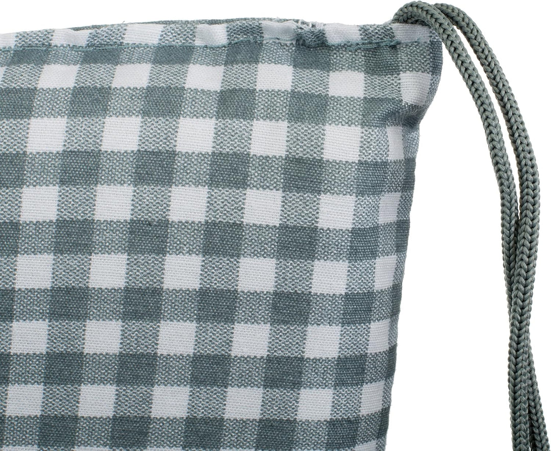 Brandsseller 6er-Set Sitzkissen 40x40x5 cm kariert Stuhlkissen mit 4-Punkt-Steppung &amp; Kordelbändern