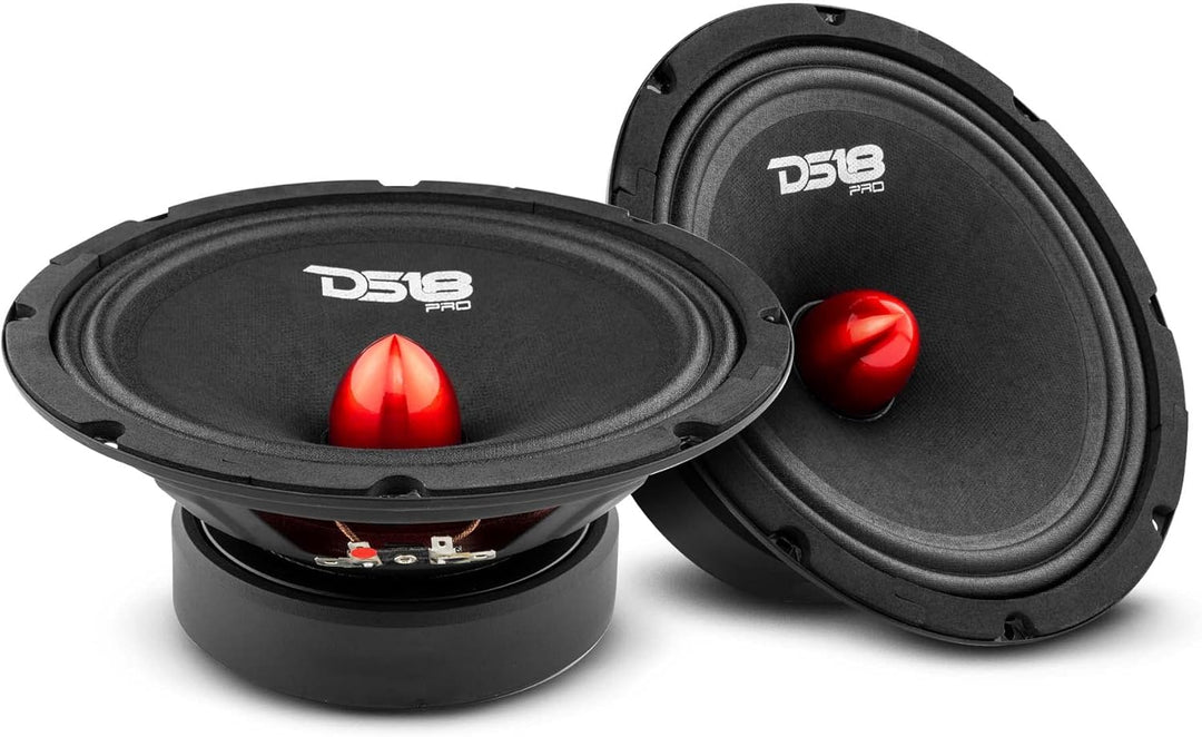 DS18 Car Midrange Speaker 8" Inch 660w Watt 4Ohm Bass Loudspeaker PRO-GM8.4B Bullet 8-Inch 4-Ohms, B