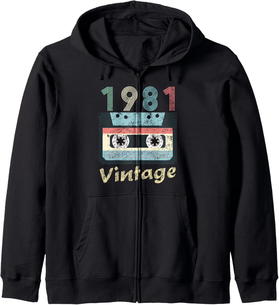 Best Of 1981, 40 Jahre alt, Kassette, Band, Vintage Kapuzenjacke