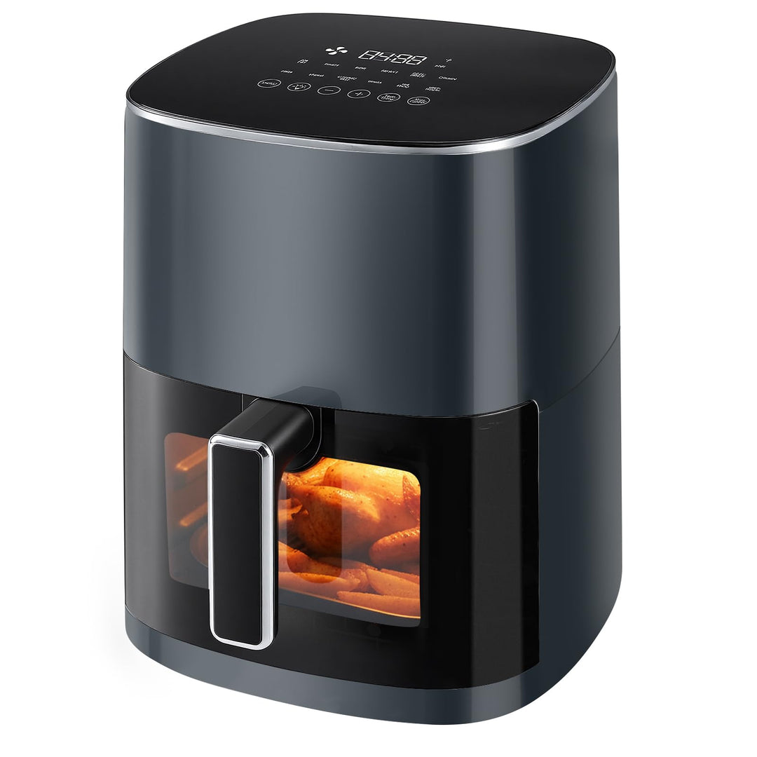 Sweetcrispy Heissluftfritteuse Airfryer 6L mit Sichtfenster, 12-in-1 Funktionen & Touchscreen Air Fr