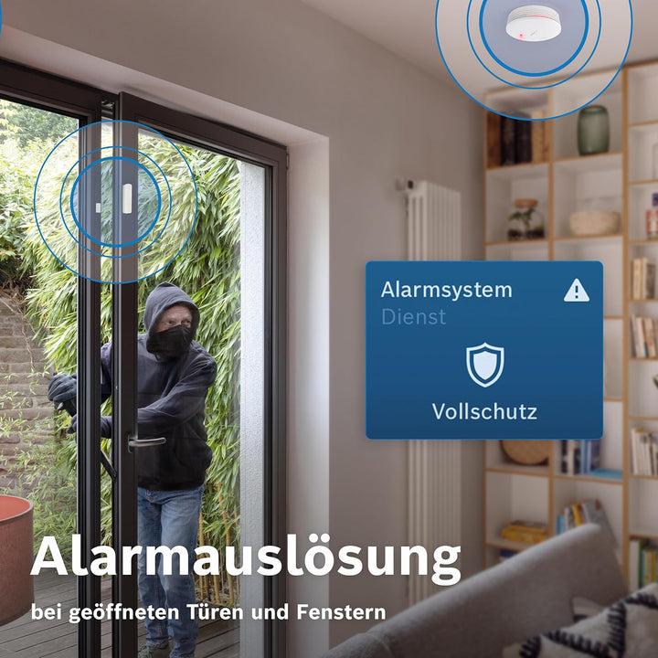 Bosch Smart Home Tür-/Fensterkontakt II [+M], smarter Sensor zum energieeffizienten Heizen und Einbr
