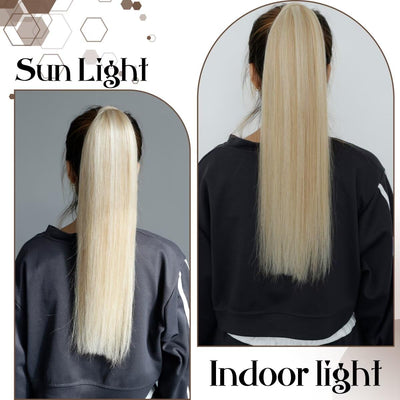 Hetto Echthaar Zopf Extensions Blond Ponytail Echthaar Extensions Remy Pferdeschwarz Extensions Echt