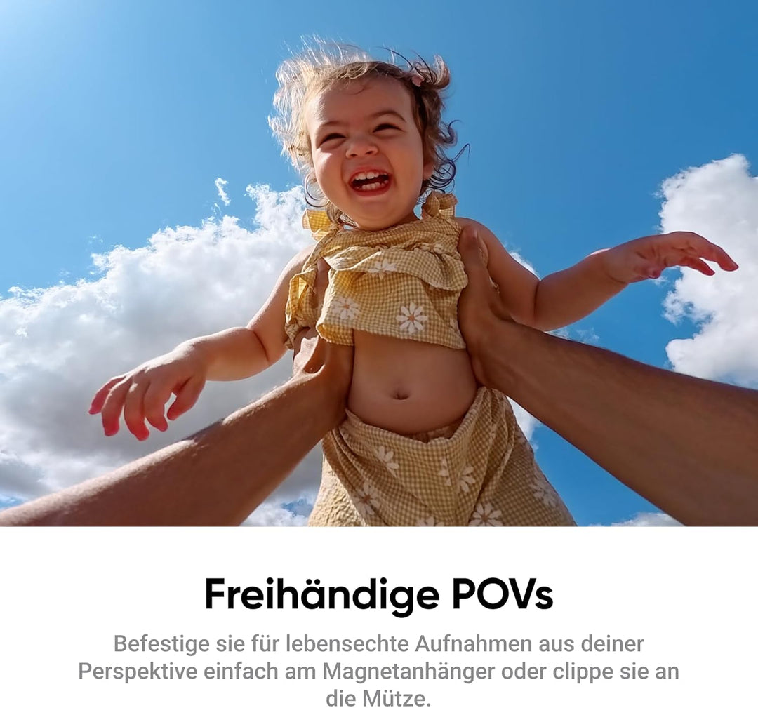 Insta360 GO Ultra Nachtschwarz - freihändige 4K Mini-Cam, leicht & mobil, top bei wenig Licht, übera