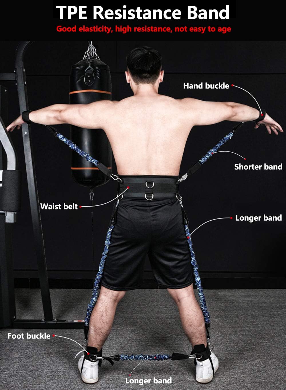 Sfeexun Boxen Expander Resistance Bands Set: Boxing Gummibänder Expander Fitness Band Gummibänder Fi