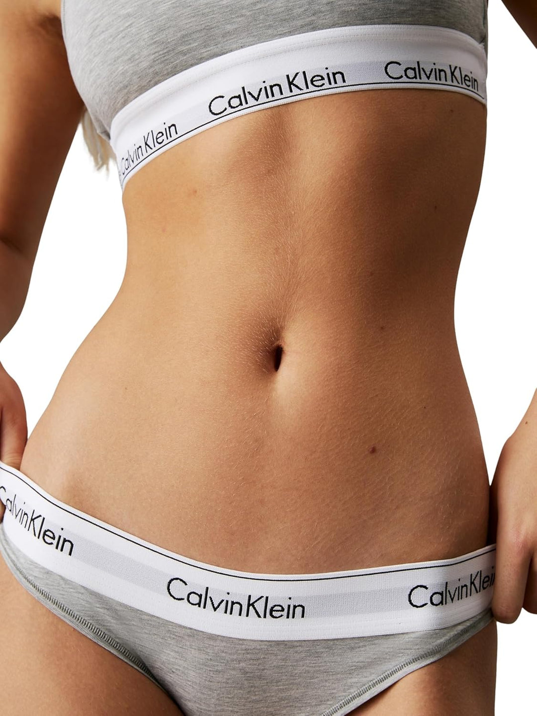 Calvin Klein Damen Slip Bikini Form Baumwolle mit Stretch S Grau (Grey Heather), S Grau (Grey Heathe