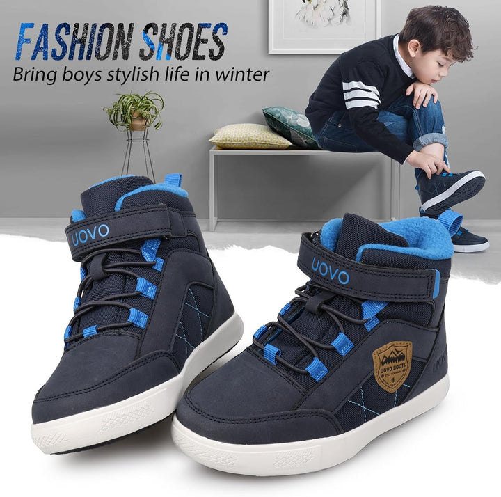 UOVO Winterschuhe Jungen Turnschuhe Unisex-Kinder Warm Gefüttert Sneaker Outdoor Winterstiefel rutsc