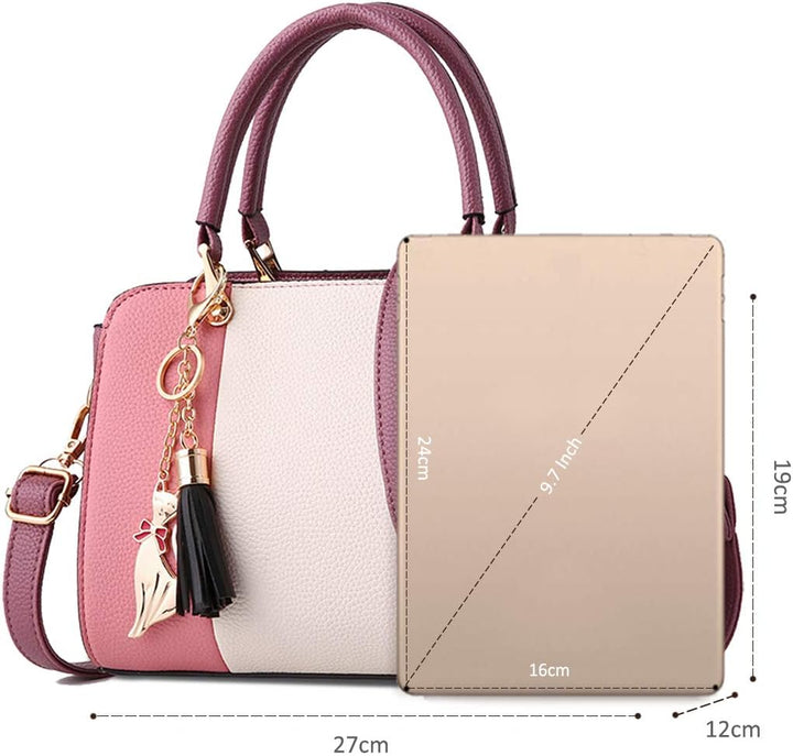 NICOLE &amp; DORIS Damen Handtaschen Quasten Taschen Reissverschluss Schultertaschen Einkaufstasche Umhä
