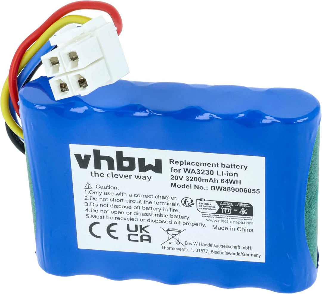 vhbw Akku kompatibel mit Ferrex 800m2 2021, 800m2 Rasenroboter Rasenmäher (3,2Ah, 20V Li-Ion)