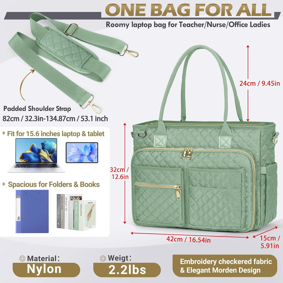 RAINSMORE Lehrertasche 15.6 Zoll Laptoptasche Damen Aktentasche mit Isolierter Tasche Arbeitstasche