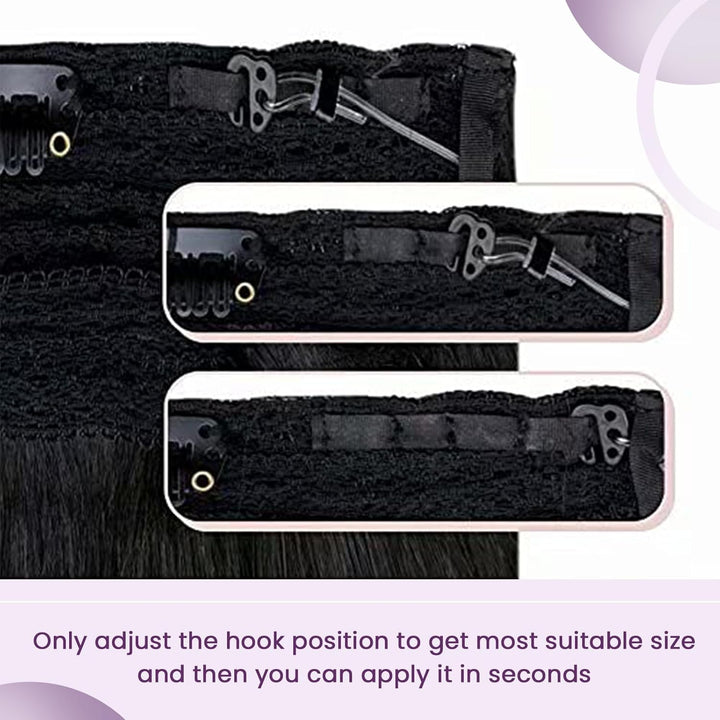LaaVoo Remy Extensions Echthaar mit Draht Braun Blond Invisible Wire Extensions Echthaar Hellbraun H