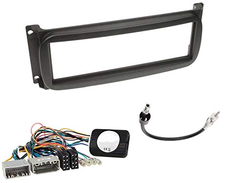 1 DIN Radio Einbauset mit Lenkradfernbedienung für Jeep Grand Cherokee 2 (WJ) 2002-2004 schwarz