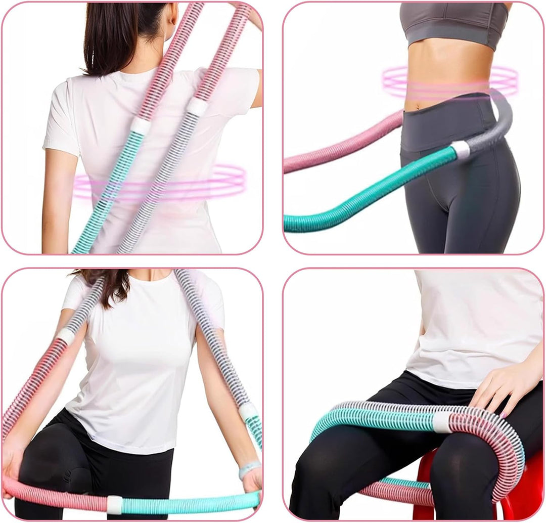 Hula Hoop Reifen Erwachsene, Weicher Hoola Hoop zum Abnehmen mit Federkern & Sicherheitsseil, Komfor