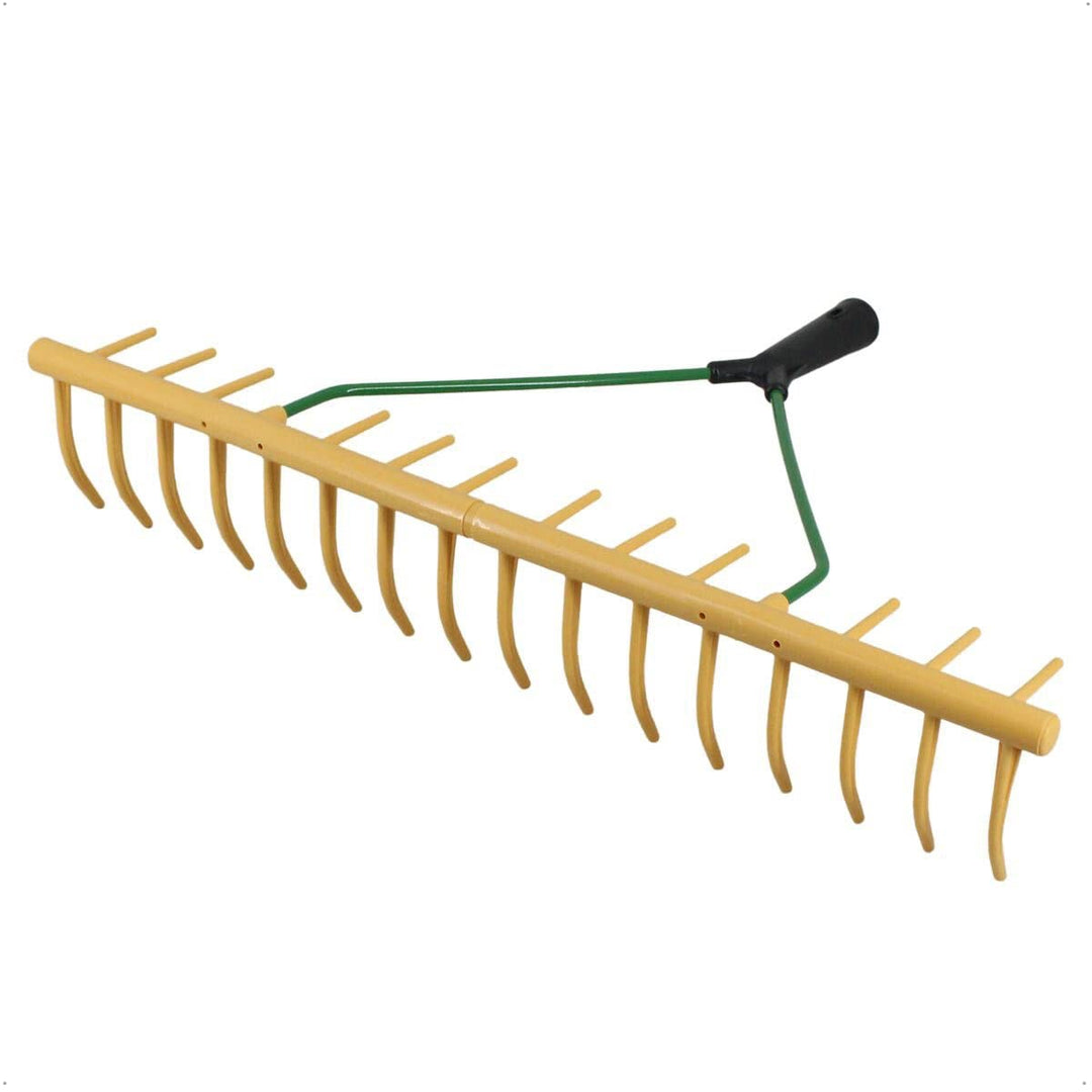 Rekord Rasenrechen 64 cm, Stabiler Kunststoff-Rechen mit 16 und 12 Zinken, ohne Stiel - Gartenrechen