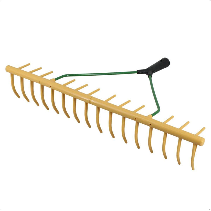 Rekord Rasenrechen 64 cm, Stabiler Kunststoff-Rechen mit 16 und 12 Zinken, ohne Stiel - Gartenrechen