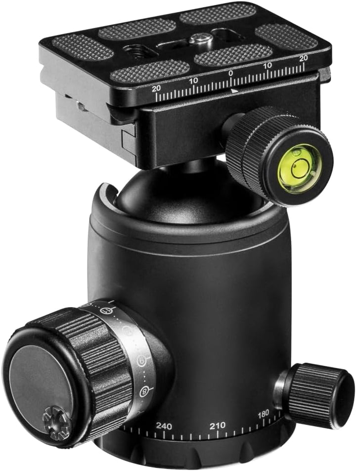 mantona Fortress Kugelkopf mit 40 mm Kugel I 360° Panorama-Funktion & 3 Wasserwaagen I mit Arca Swis