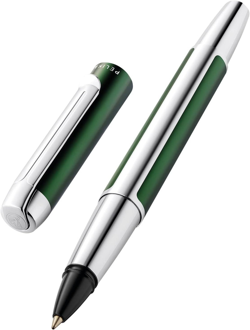 Pelikan Tintenroller Pura R40, Waldgrün, hochwertiger Drehkugelschreiber im Geschenk-Etui, 822886, 1