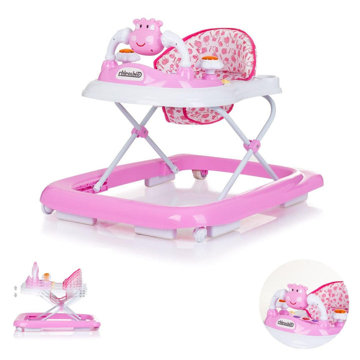 Chipolino Lauflernhilfe Little Cow Räder Stopper Höhenverstellbar Musik Licht rosa, rosa