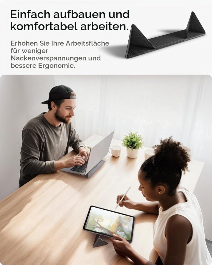 Spigen Slim Fold Tragbarer Laptop-Ständer &amp; Tastatur-Erhöhung, Faltbar, Ergonomisch Verstellbar, Ant