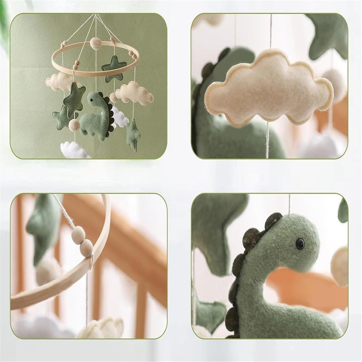 Baby Windspiele, Mobile Baby Windspiele Dinosaurier mit Wolken, Holz Hängende Baby Windspiel, Kinder