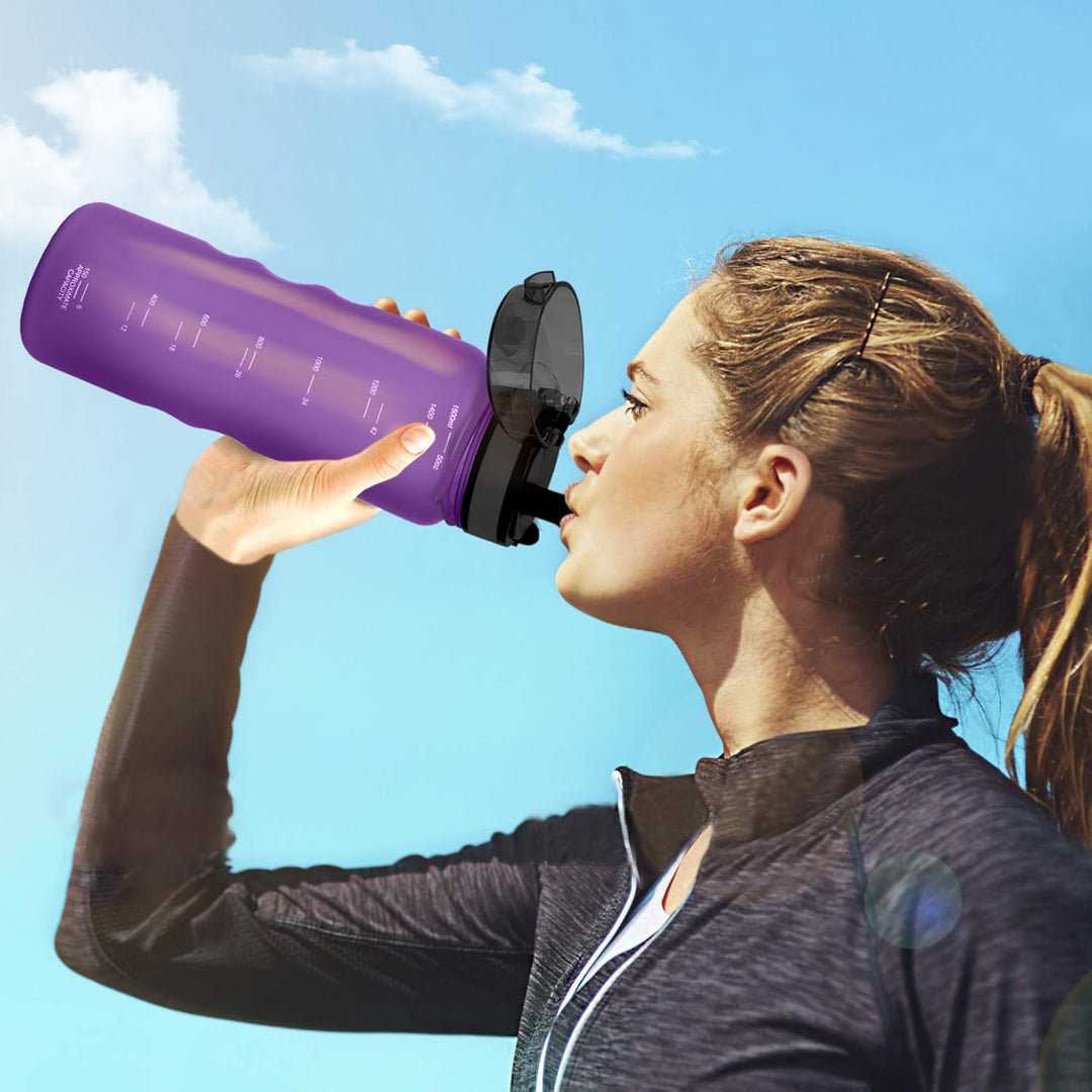 Trinkflasche 350ml I 650ml I 1L I 1,5L für Sport, Outdoor, Schule, Fitness &amp; Kinder - Wasserflasche