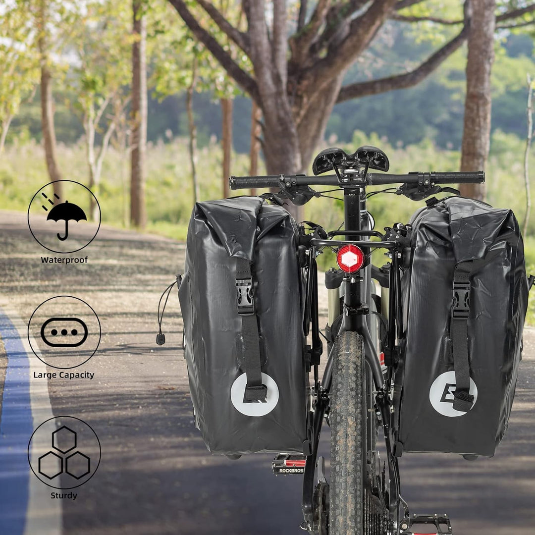 ROCKBROS Gepäckträgertasche Fahrradtasche für Gepäckträger 25L-32L 100% Wasserdicht Hinterradtaschen