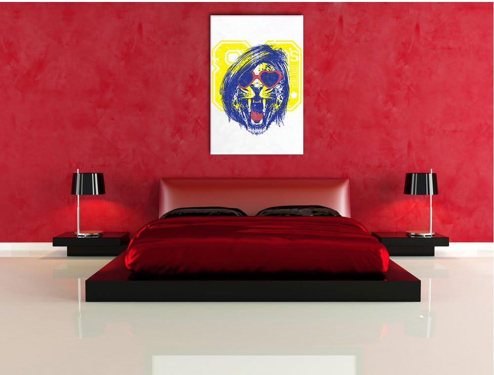 Pixxprint 80s pop White Bild auf Leinwand, XXL riesige Bilder fertig gerahmt mit Keilrahmen, Kunstdr