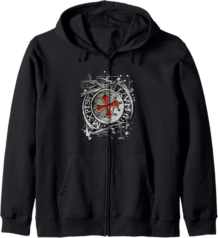 Ritter Templar Schild und Kreuz Geschenk Kreuzzug Kapuzenjacke