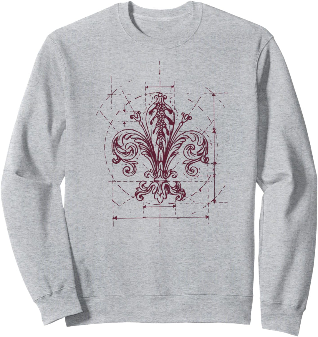 Fleur-de-lis Skizze, Sepia Sweatshirt