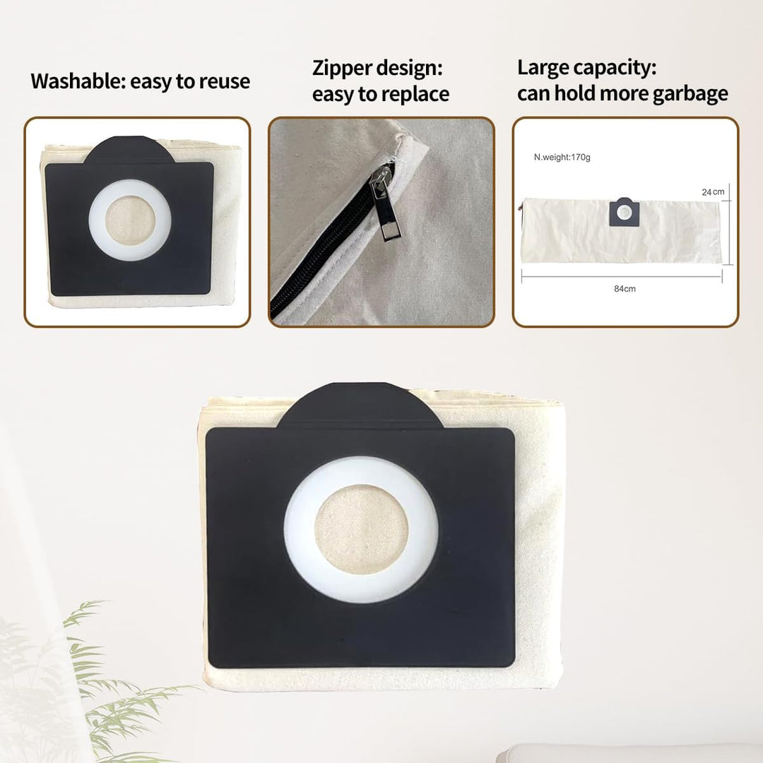 Ersatz-Staubbeutel, waschbarer Reissverschluss-Filterbeutel für Kärcher WD1/MV1/TN-Serie Staubsauger