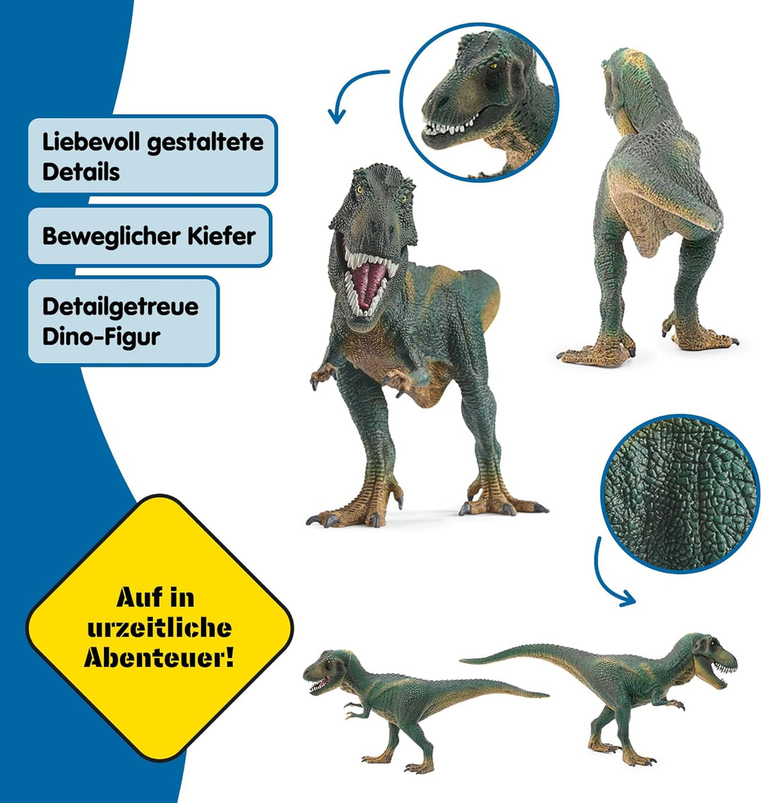 schleich 14587 DINOSAURS Tyrannosaurus Rex, detailreiche Dinosaurier Figur mit beweglichem Unterkief