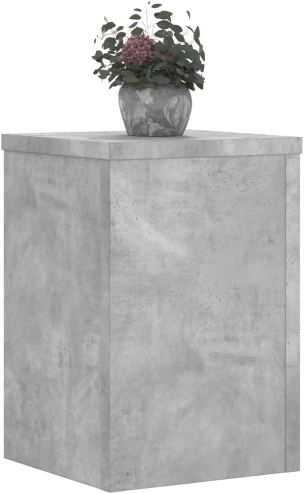 Pflanzenständer 2 STK. Betongrau 20x20x30 cm Holzwerkstoff Pflanzenregal, Blumenregal Indoor/Outdoor
