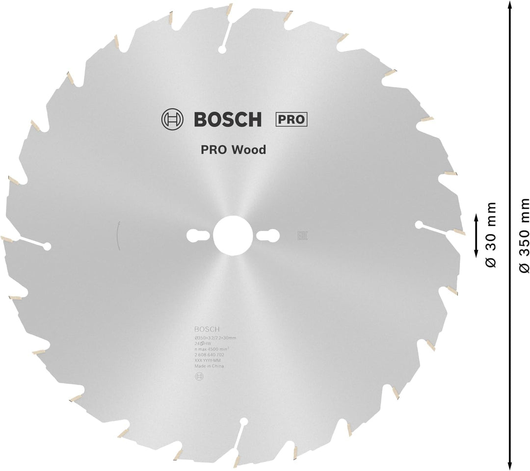 Bosch 1x PRO Wood Longlife Kreissägeblatt für Netz-Tischkreissägen (für Weichholz, Hartholz, Ø mm, P