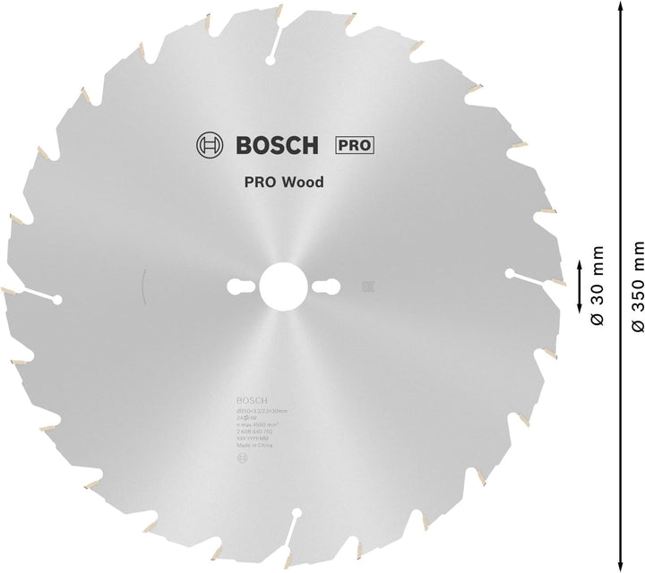 Bosch 1x PRO Wood Longlife Kreissägeblatt für Netz-Tischkreissägen (für Weichholz, Hartholz, Ø mm, P