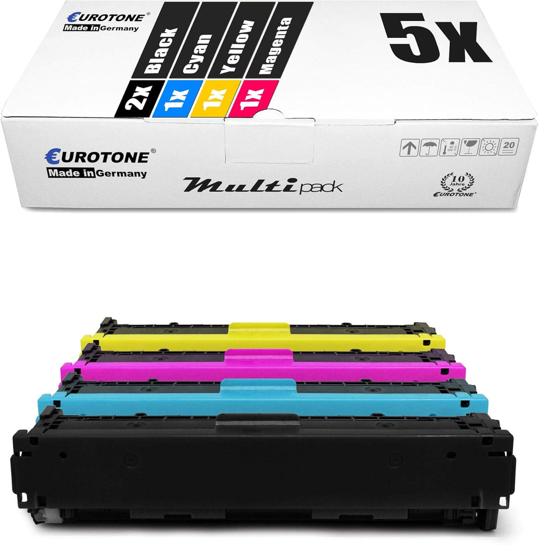 Eurotone 5er Set kompatibler Toner ersetzt CF400X-03X 201X XXL für HP Color Laserjet Pro M270 Series