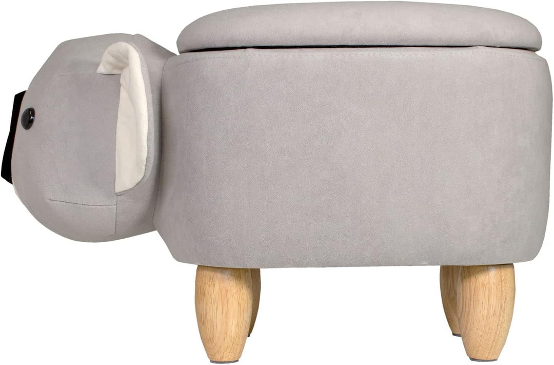 SVITA Animal Storage Kinderhocker Tierhocker mit Stauraum gepolsterter Hocker mit Holzbeinen Tier-Mo