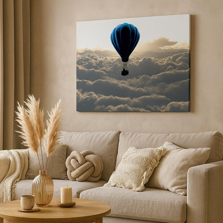 Bilder auf Leinwand 100x70cm Leinwandbild mit Rahmen Wolke Ballon Himmel Gross Wanddeko Bild Schlafz