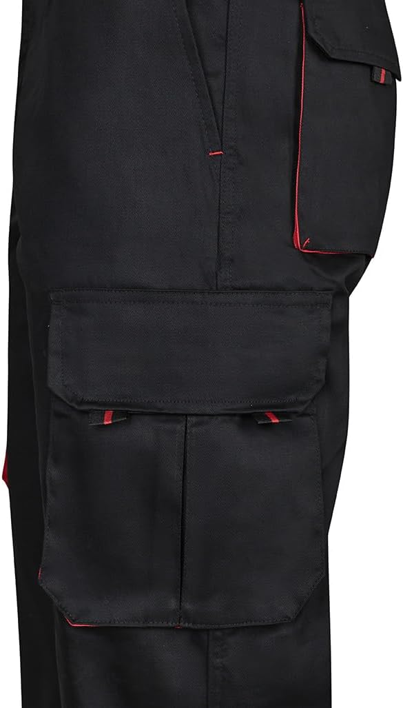 Velilla 103004 - Mehrtaschenhose (Grösse 52) Farbe schwarz und rot 52 Schwarz / Rot, 52 Schwarz / Ro