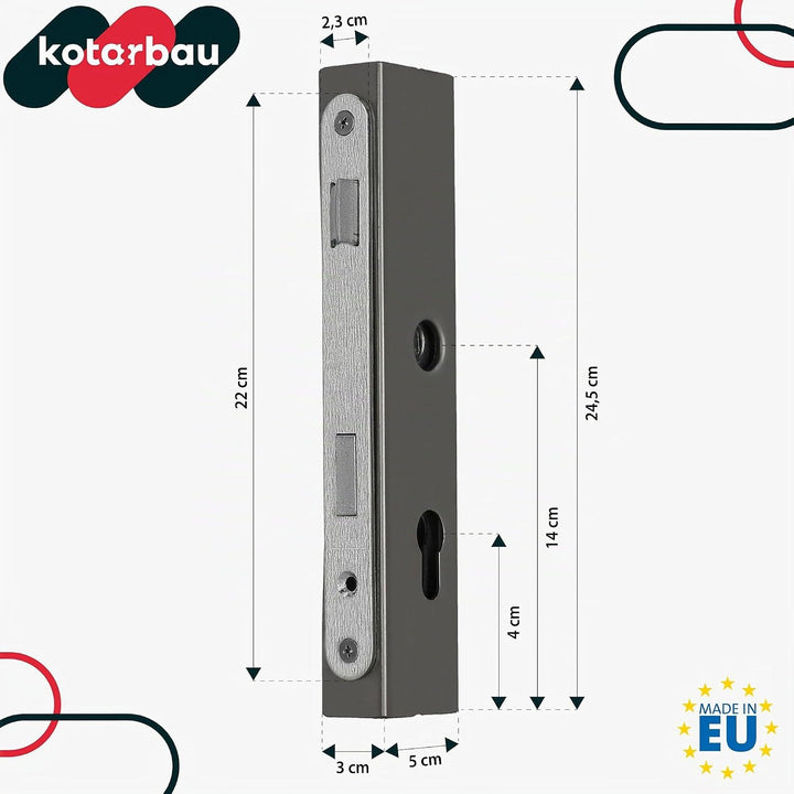 KOTARBAU Einsteckschloss mit Schlosskasten 30x50x245mm 72mm Rechts für Profilzylinder für Eingangspf